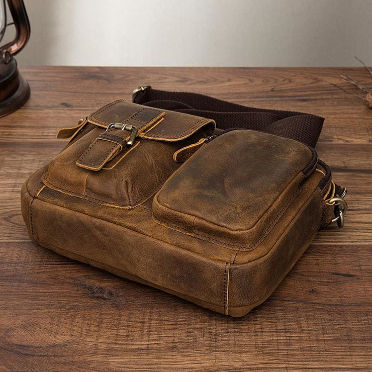 Male shoulder messenger bag cowhide - Men_Briefcase