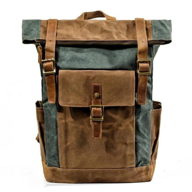 bellabydesignllc - Oil wax canvas leather backpack