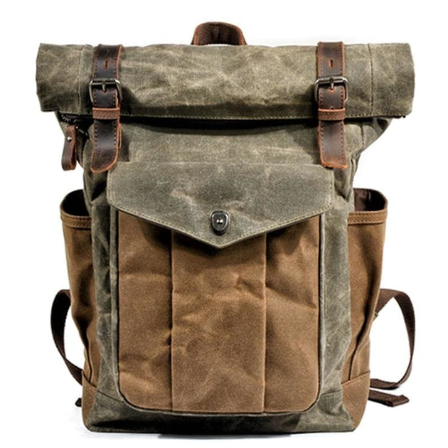 bellabydesignllc - Oil wax canvas leather backpack